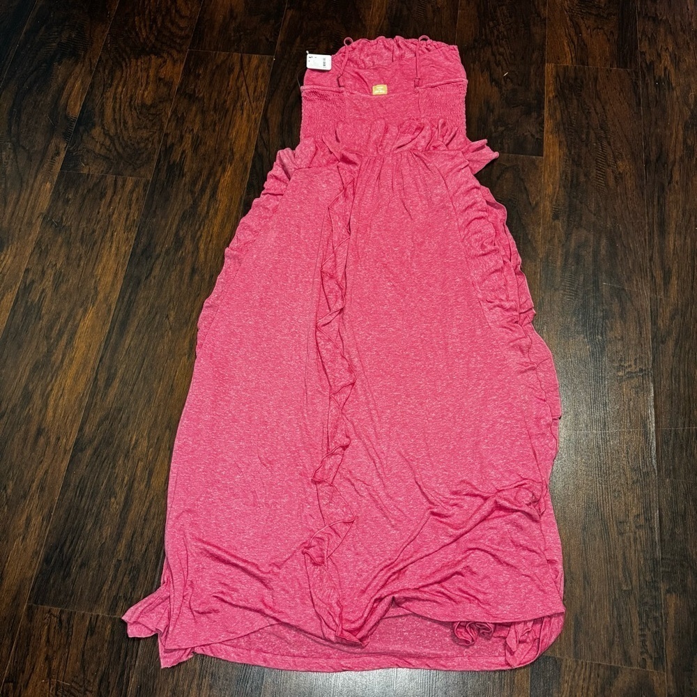 FREE PEOPLE Myra Maxi Dress Elegant Pink Ruffle Maxi Dress Small NWT - Picture 11 of 15